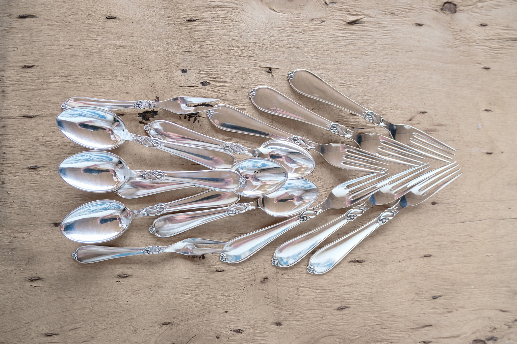 Cohr Denmark Atla Hertha versilbertes Besteck, 14 teile