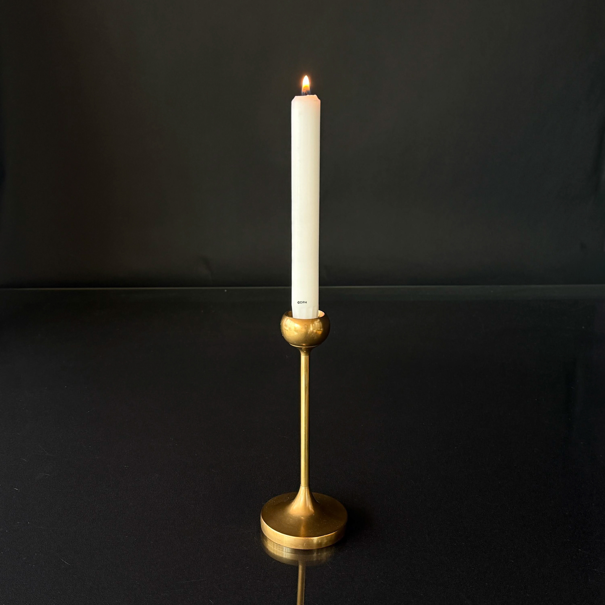 Alter Messing-Kerzenhalter, 35 cm