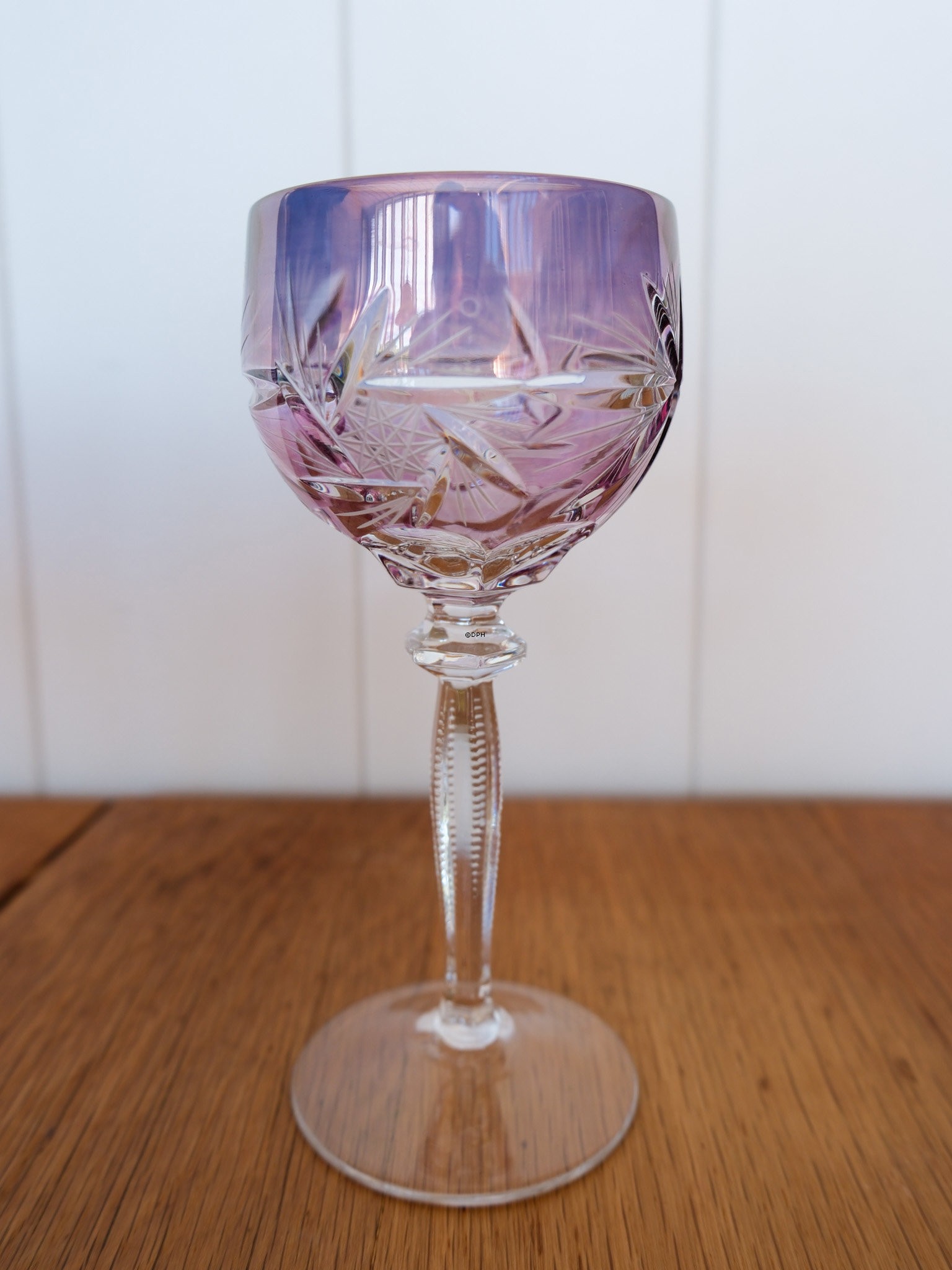 Böhmische Kristallweingläser mit Schliff, Set aus 9 Stück