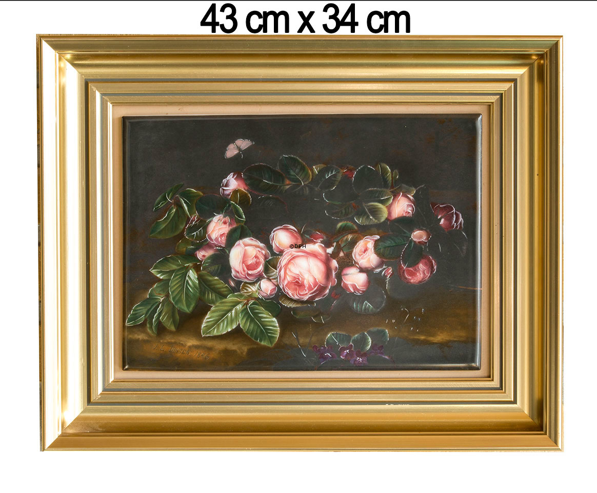 Porzellanbilder mit Blumen - 4er-Set J. L. Jensen - Royal Copenhagen