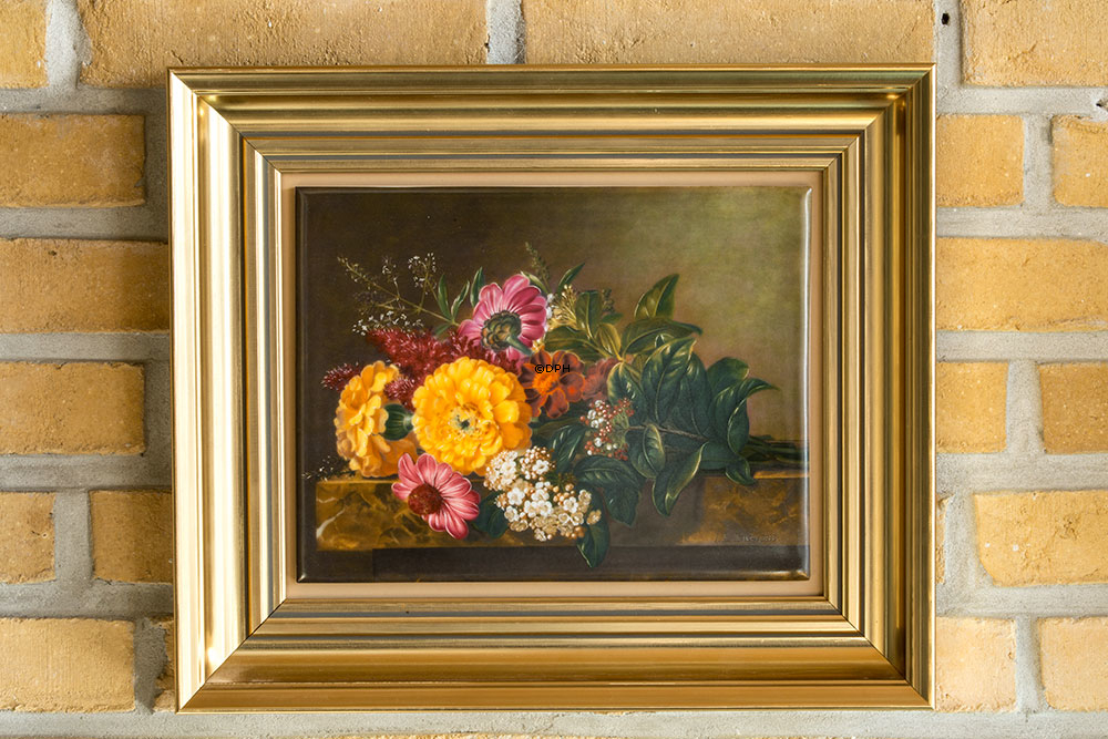 Porzellanbilder mit Blumen - 4er-Set J. L. Jensen - Royal Copenhagen