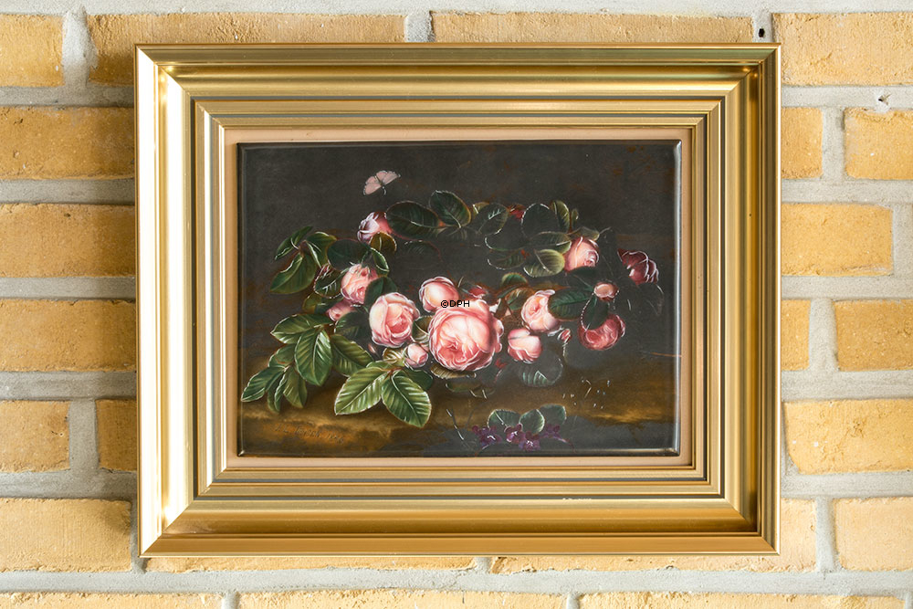 Porzellanbilder mit Blumen - 4er-Set J. L. Jensen - Royal Copenhagen