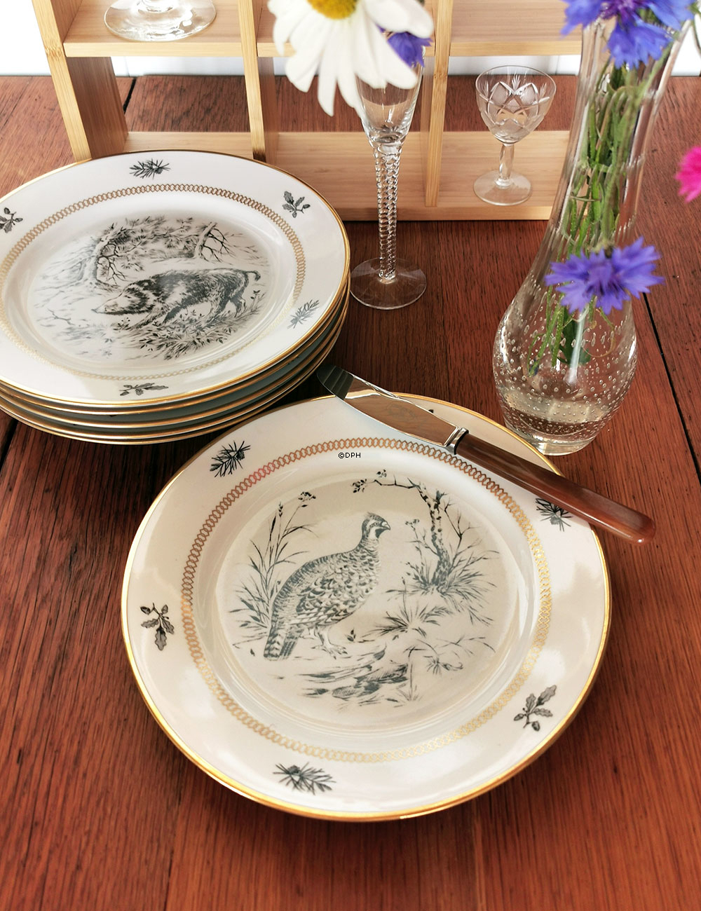 Kahla Könitz Platten mit Tieren, Set von 6 Stück