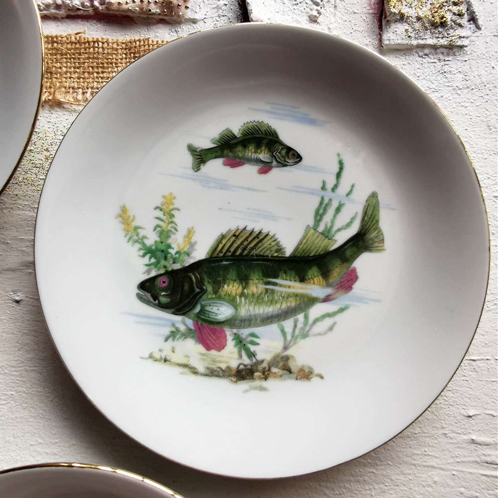 Kahla Könitz Tellern mit Fisch, Set von 10 Stück