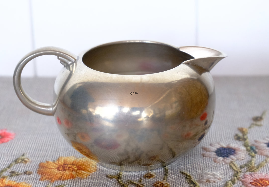 Kaffeekanne, Milchkännchen und Zuckerdose aus holländischem Zinn