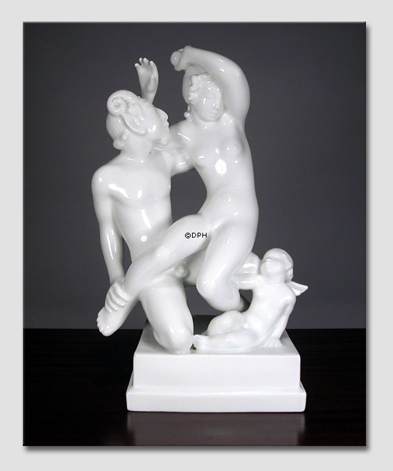 Satyr und seine Nymphe weiß Dahl Jensen Figur