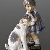 Mädchen mit Hund Figur Dahl Jensen