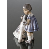 Mädchen mit Hund Figur Dahl Jensen