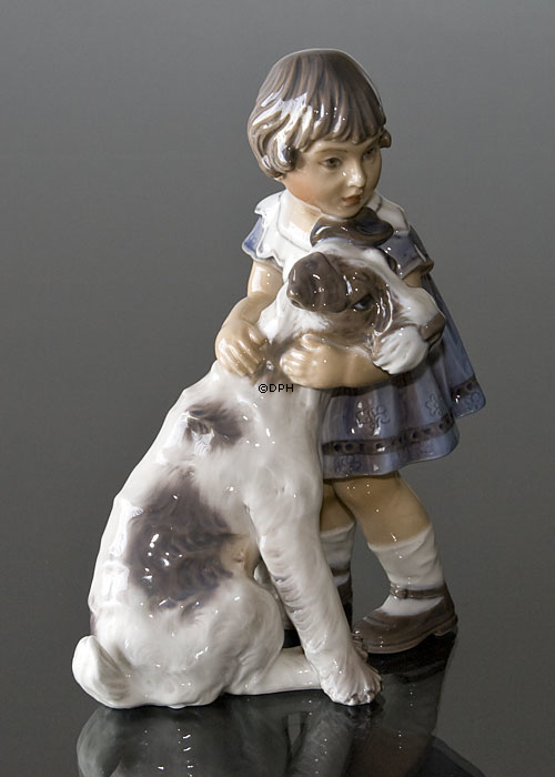 Mädchen mit Hund Figur Dahl Jensen