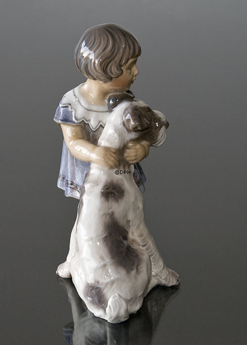 Mädchen mit Hund Figur Dahl Jensen