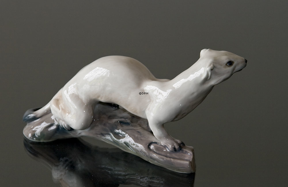 Hermelin auf Baumstamm Dahl Jensen Figur Nr. 1121