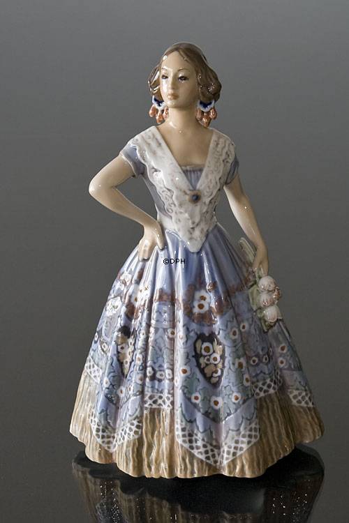 Spaniardin Mädchen in Kleid Figur Dahl Jensen