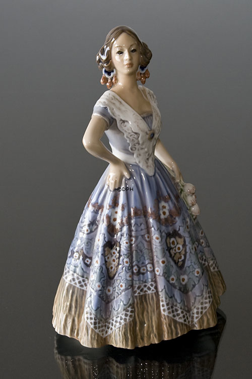 Spaniardin Mädchen in Kleid Figur Dahl Jensen