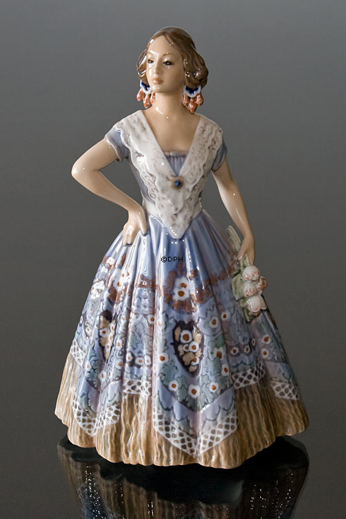 Spaniardin Mädchen in Kleid Figur Dahl Jensen