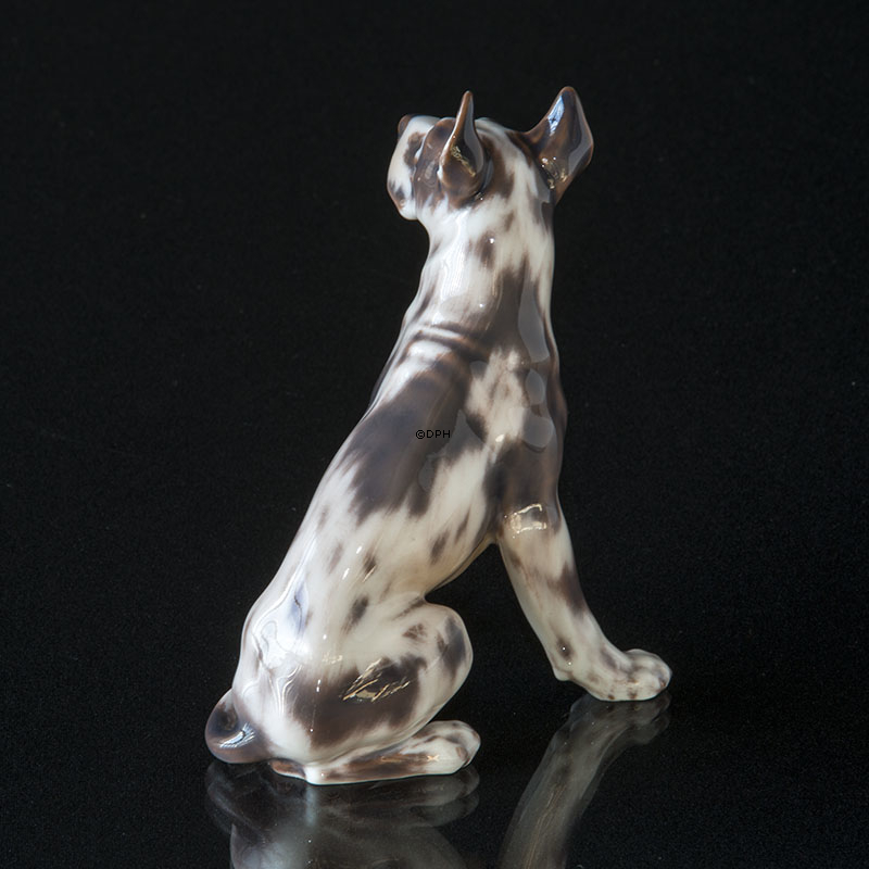 Dahl Jensen Dog figure, seated Grand Danois, no. 1128