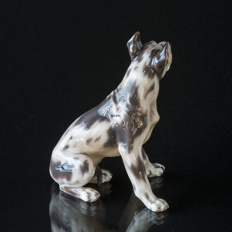 Dahl Jensen Dog figure, seated Grand Danois, no. 1128