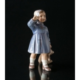 Mädchen mit Teddy Bär winkt, Dahl Jensen Figur