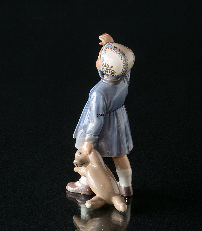 Mädchen mit Teddy Bär winkt, Dahl Jensen Figur