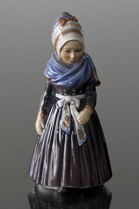 Dahl Jensen Figur Fanø Mädchen stehend in Regionaltracht, Höhe 18,5 cm