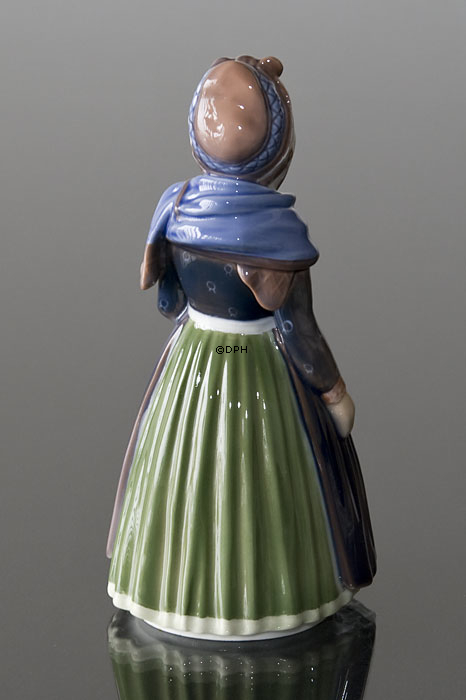 Dahl Jensen Figur Fanø Mädchen stehend in Regionaltracht, Höhe 18,5 cm