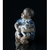 Junge mit Katze Dahl Jensen Figur Nr. 1291