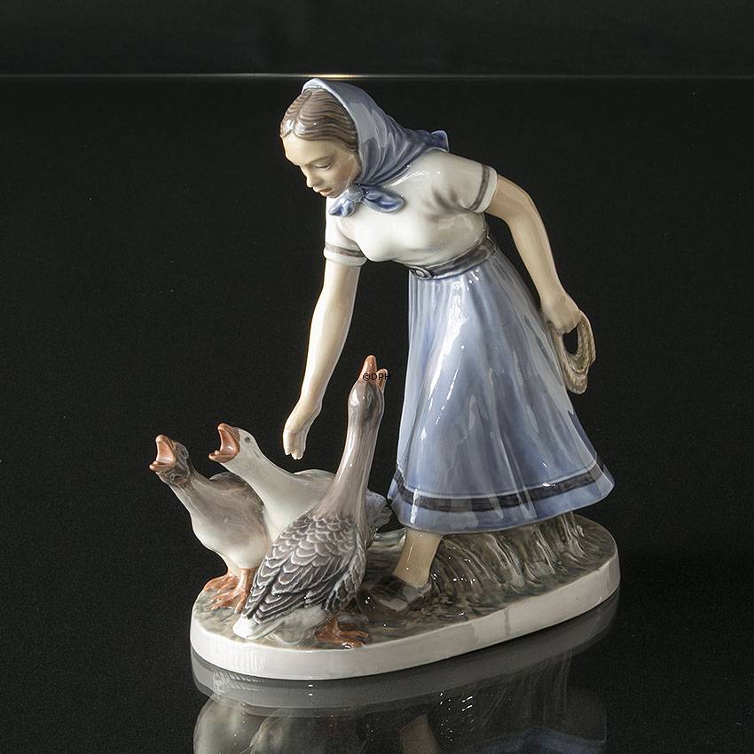 Mädchen mit Gänse Figur Dahl Jensen Nr. 1296