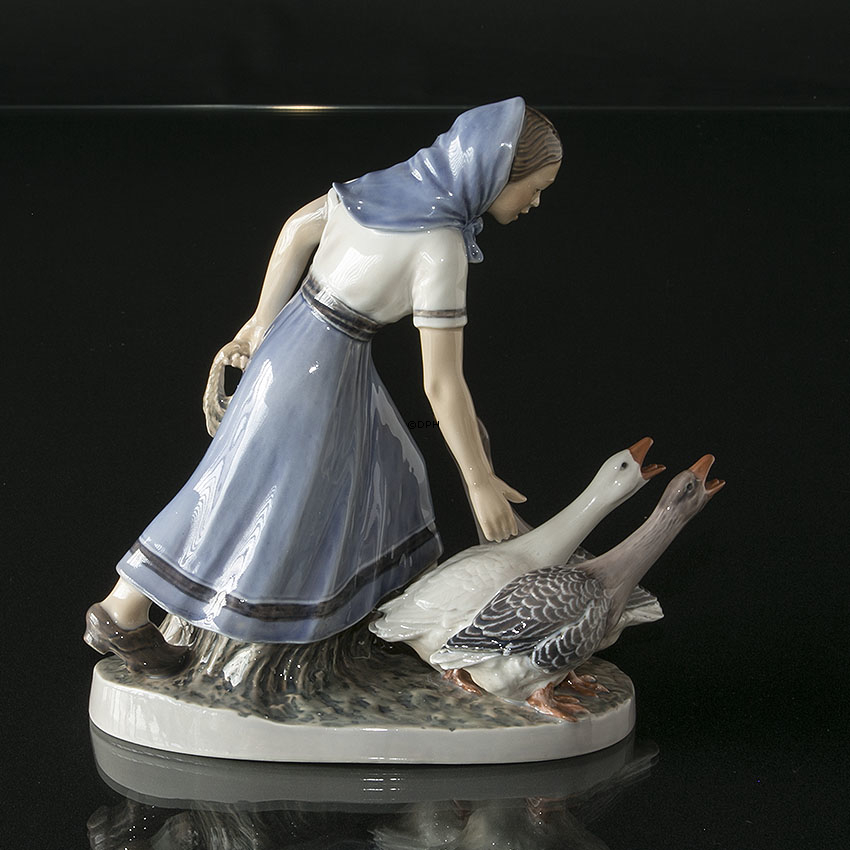 Mädchen mit Gänse Figur Dahl Jensen Nr. 1296