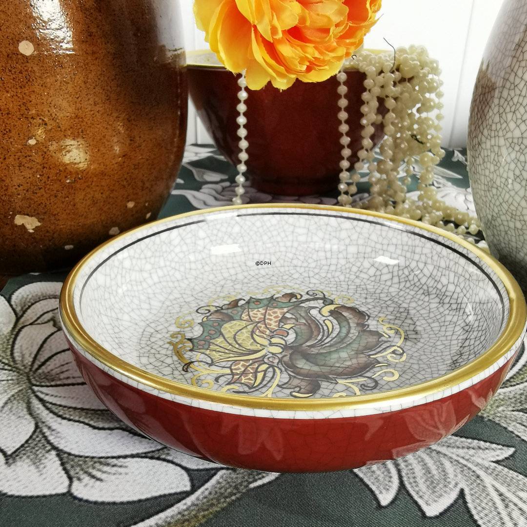 Dahl Jensen Schale mit Blume, Craquelé, 16 cm Nr. 152-401