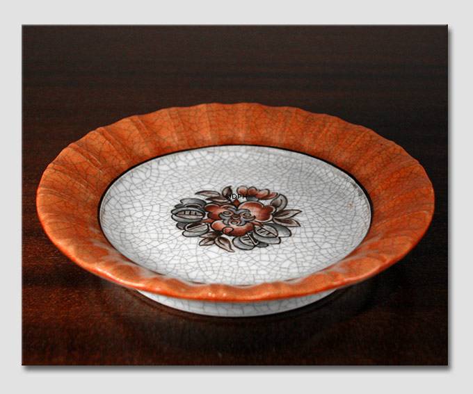 Schale "Orange mit Blume", knisterte