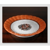 Schale "Orange mit Blume", knisterte