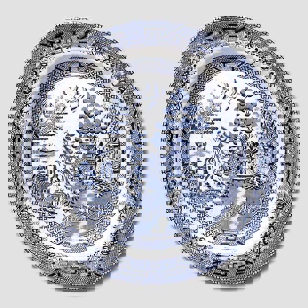 Chinesischer Motivteller, englische Antiquität