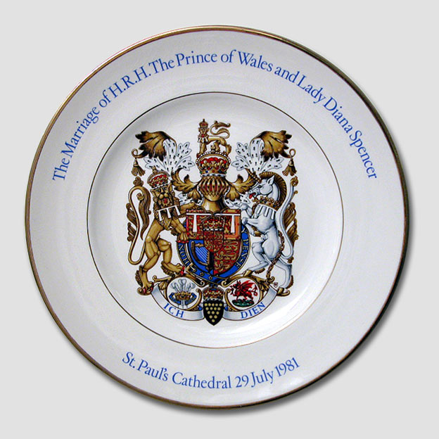 Hochzeitsteller "Der Prinz von Wales und Lady Diana Spencer", Wood & Sons