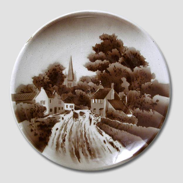 Teller mit Dorf