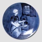 Teller mit Fischerfrau, Delft