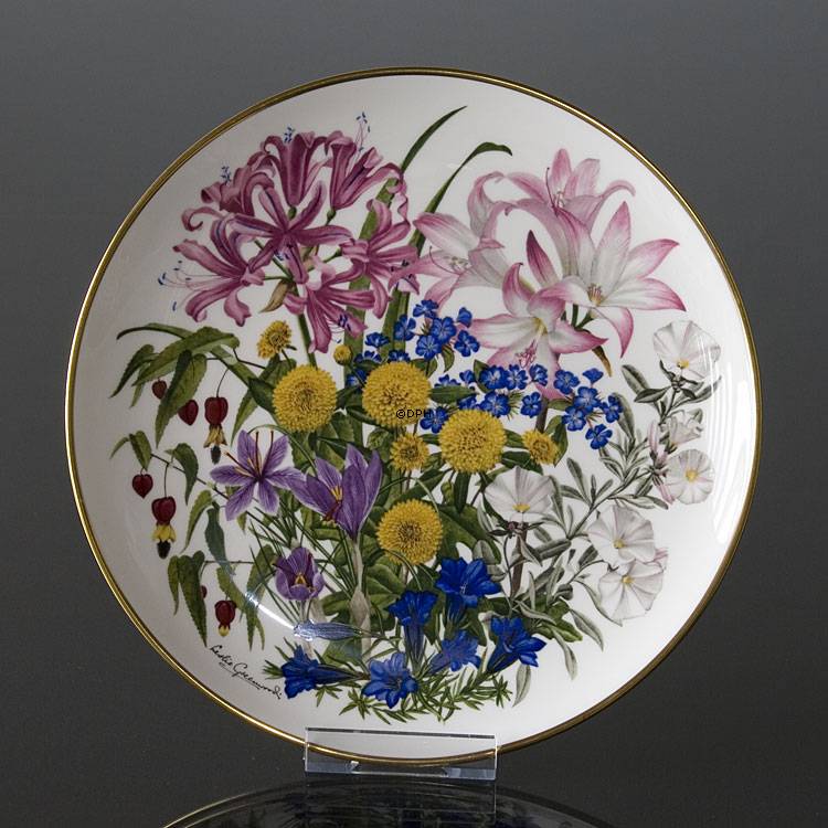 Franklin Porzellan, Wedgwood, Teller mit Blumen des Jahres Oktober
