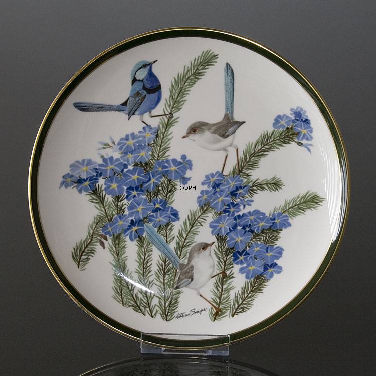 Franklin Porzellan Wedgwood, 1977, Singvögel der Welt, Türkisstaffelschwanz