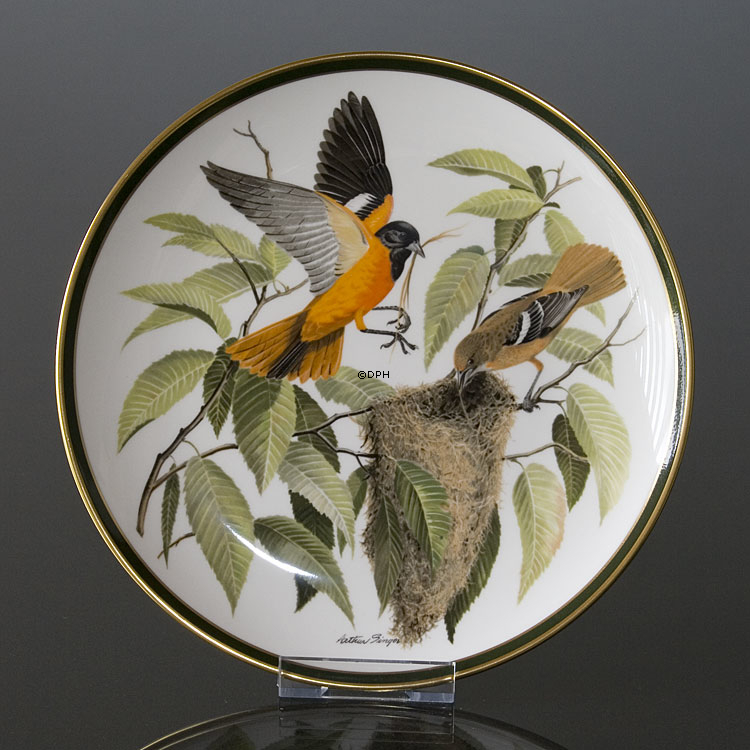 Franklin Porzellan Wedgwood, 1977, Singvögel der Welt, Baltimoretrupial