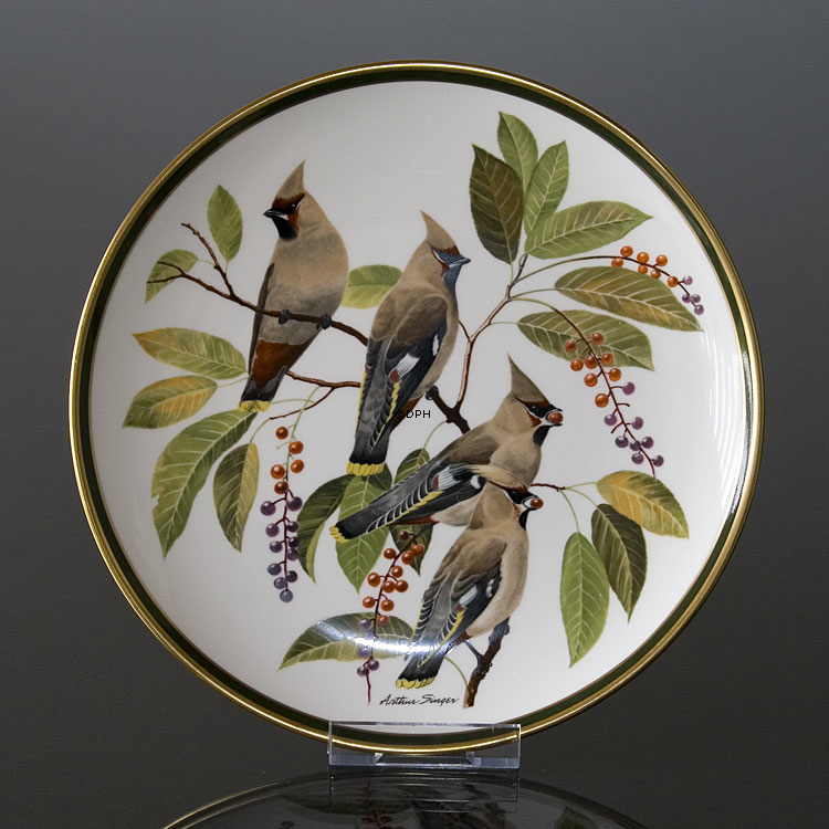 Franklin Porzellan Wedgwood, 1977, Singvögel der Welt, Seidenschwanz