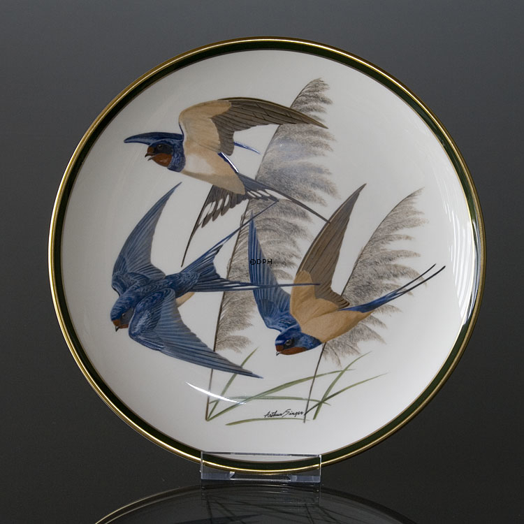 Franklin Porzellan Wedgwood, 1977, Singvögel der Welt, Rauchschwalbe