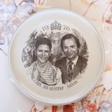Teller Carl XVI Gustav und Silvia 1976 Hochzeitsplatte