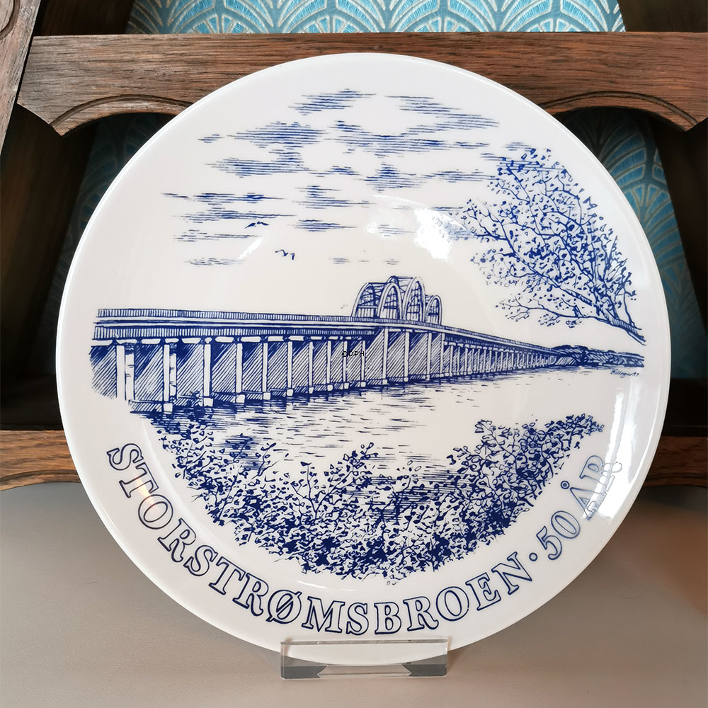 Teller mit "Die Storström Brücke 50 Jahre", Svane Porzellan