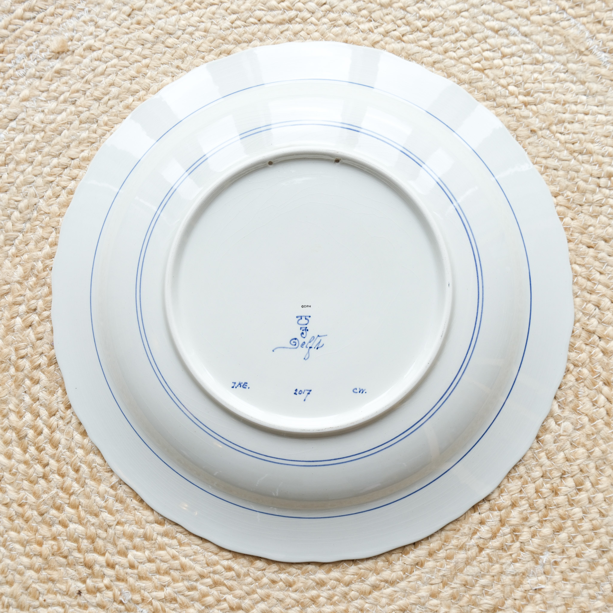 Teller mit Schafen und Hirten, holländischer Delft-Teller