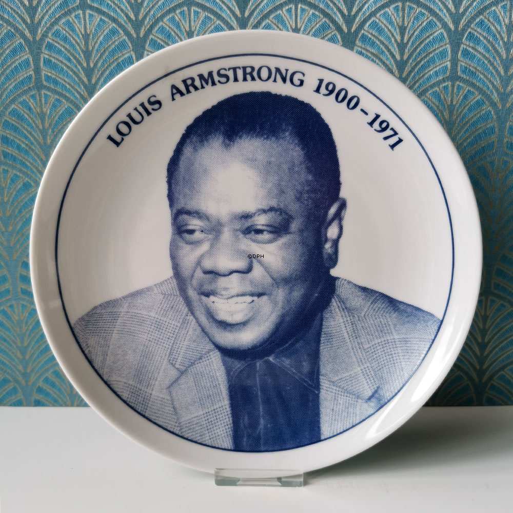 Elgporslin schwedischer Gedenkteller Louis Armstrong 1900-1971