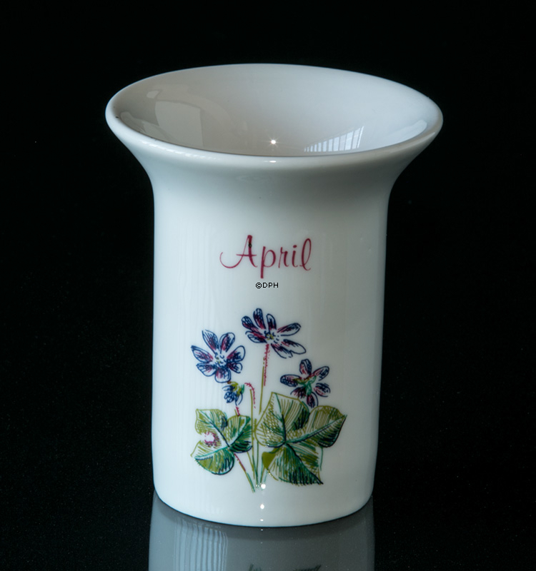 Elgporslin Monatsvase mit Blume April