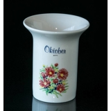 Elgporslin Monatsvase mit Blume Oktober