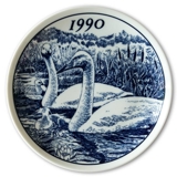 1990 Elg Porslin Teller mit Wildvögeln, Schwan