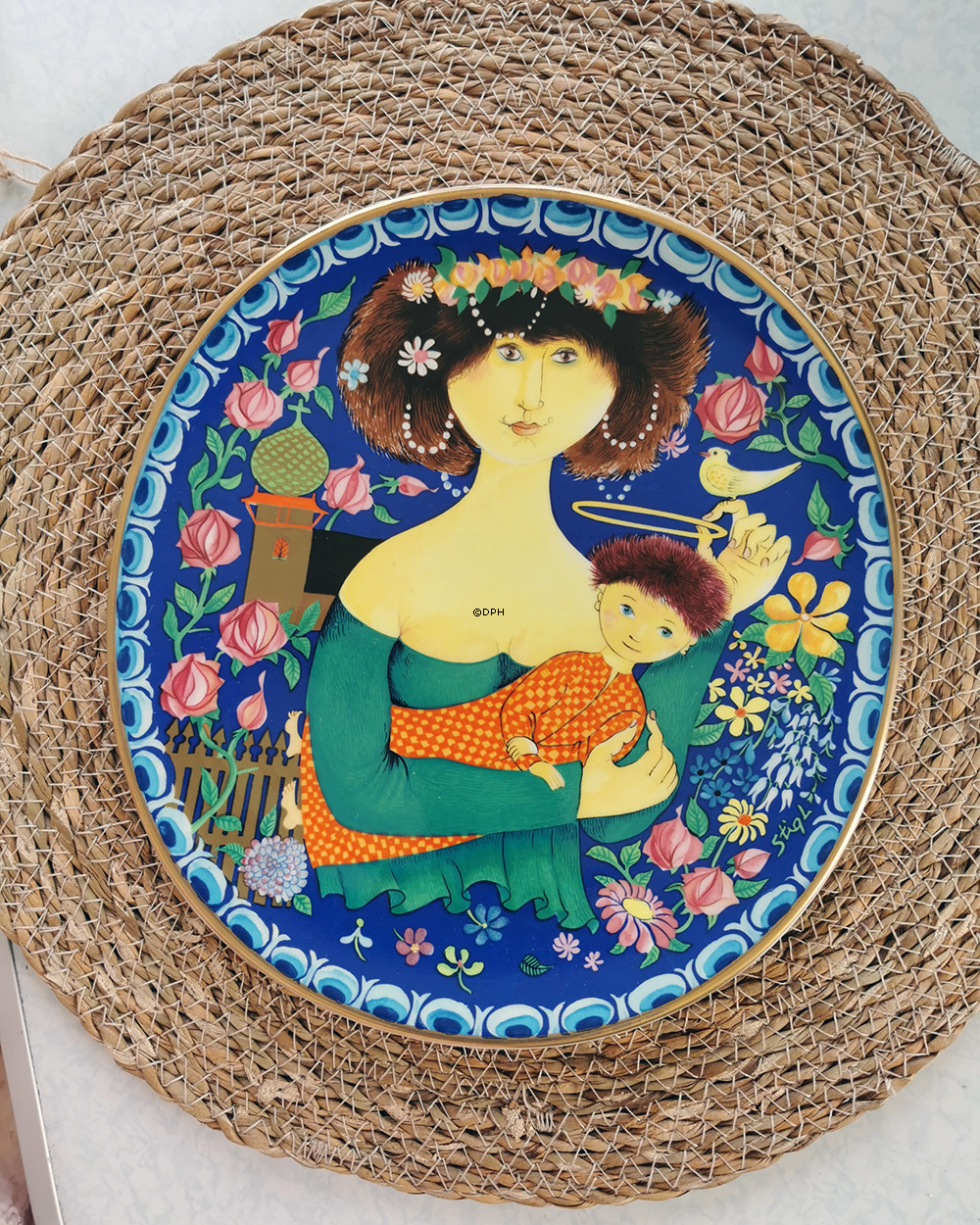 1982 Gustavsberg Kunstweihnachtsteller, Die Jungfrau Maria mit Jesuskind