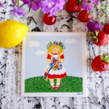 Gustavsberg Fliese mit Sommermädchen in der Serie "Sommer in Schweden" Pia Rönndahl