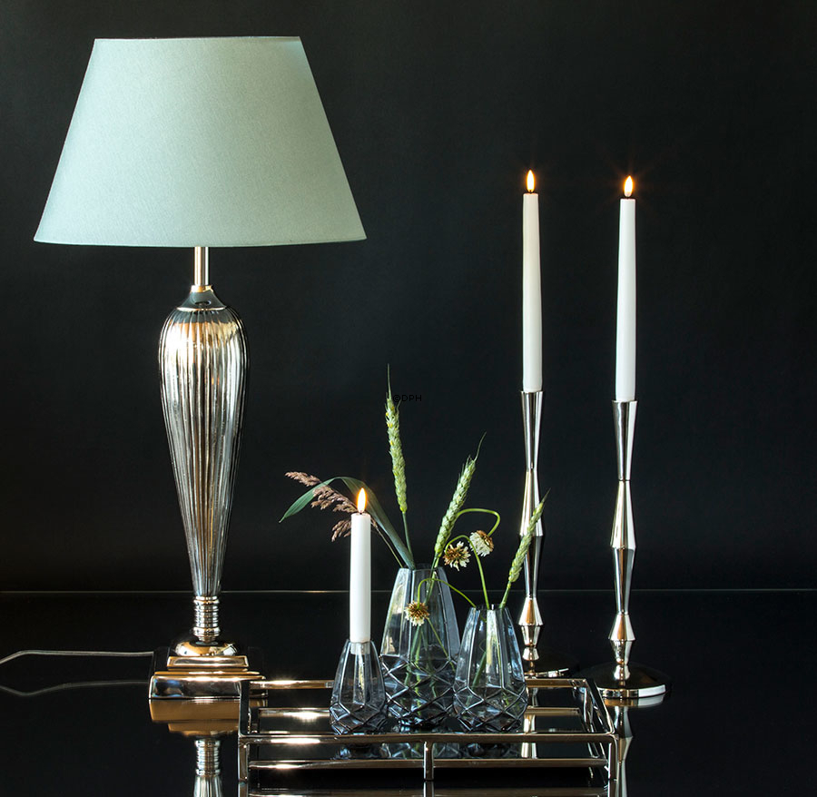 3 Vasen mit Rillen blau