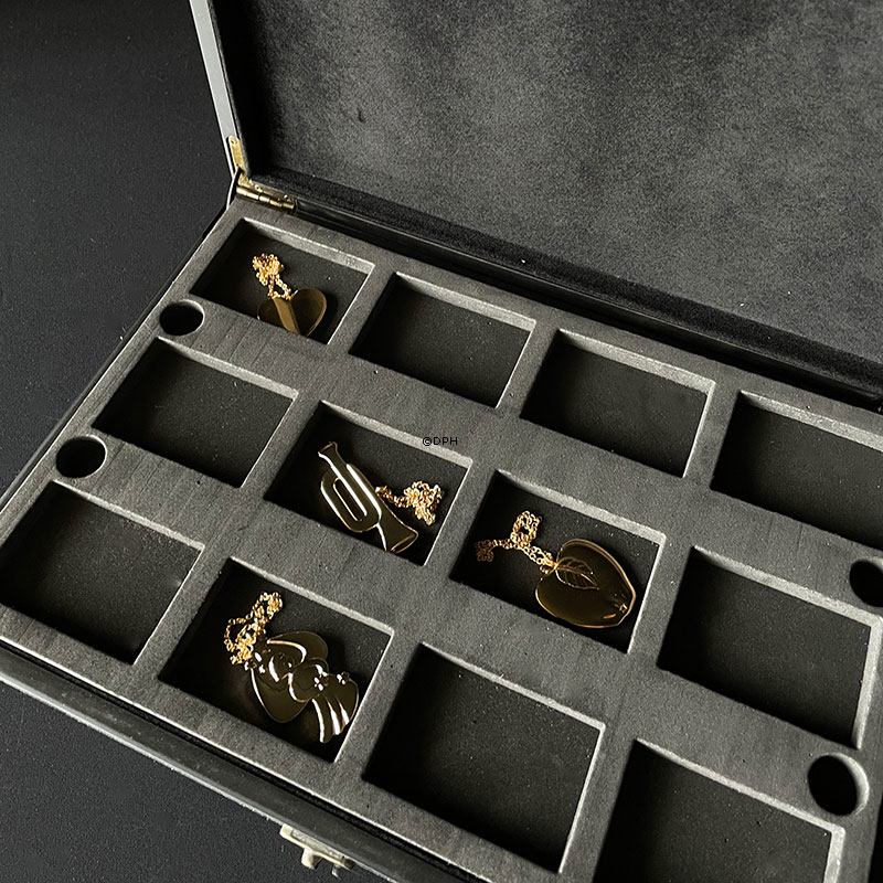 Schwarze Aufbewahrungsbox für Georg Jensen 36 Stk. Weihnachtsschmuck.